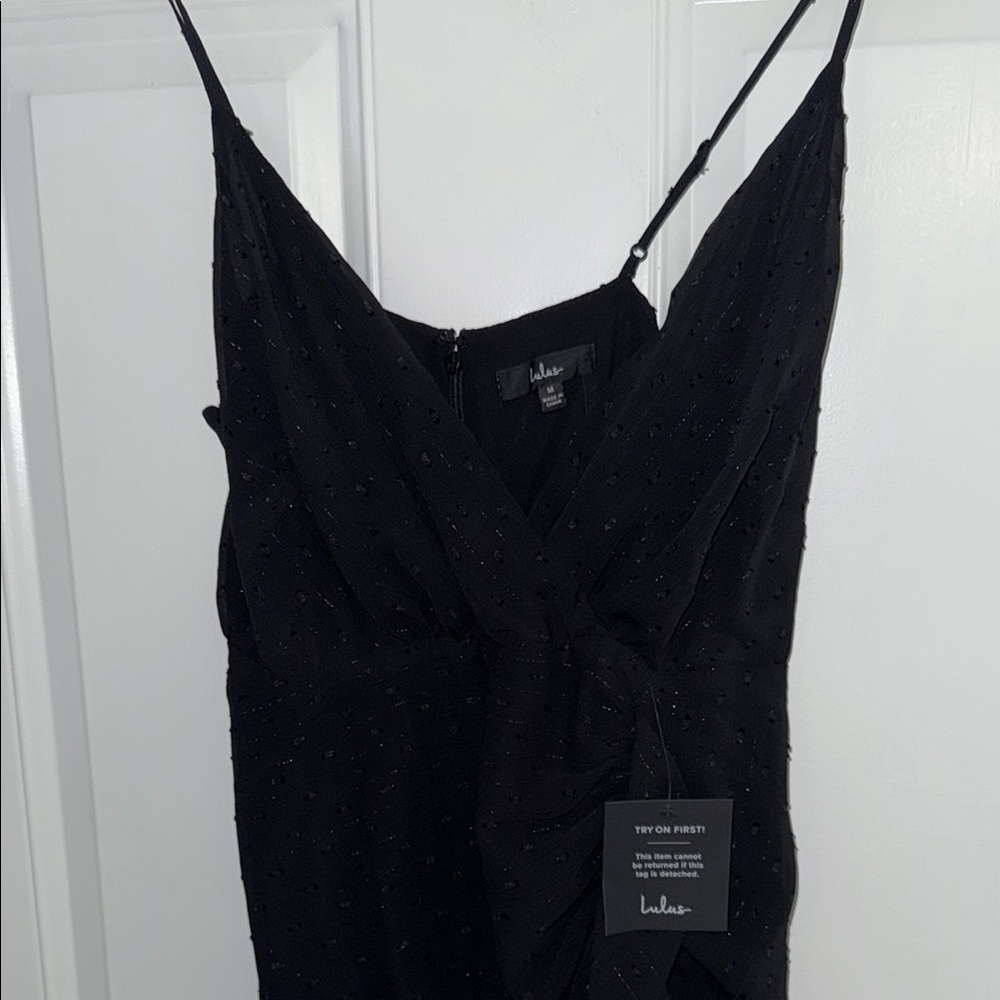 Lulu's Midnight Black Textured Dress